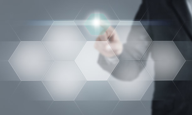 商人触摸屏幕图片下载