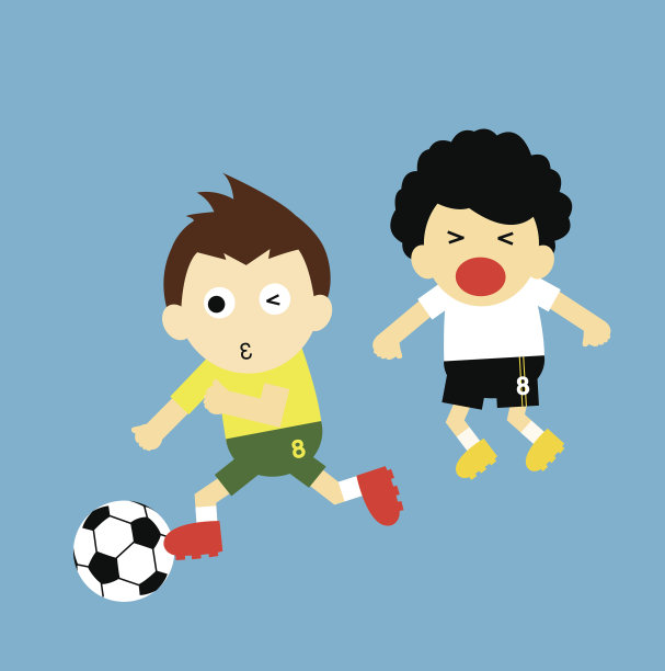 体育足球运动员矢量卡通图片下载