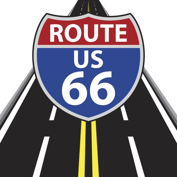 66号公路路标图片下载