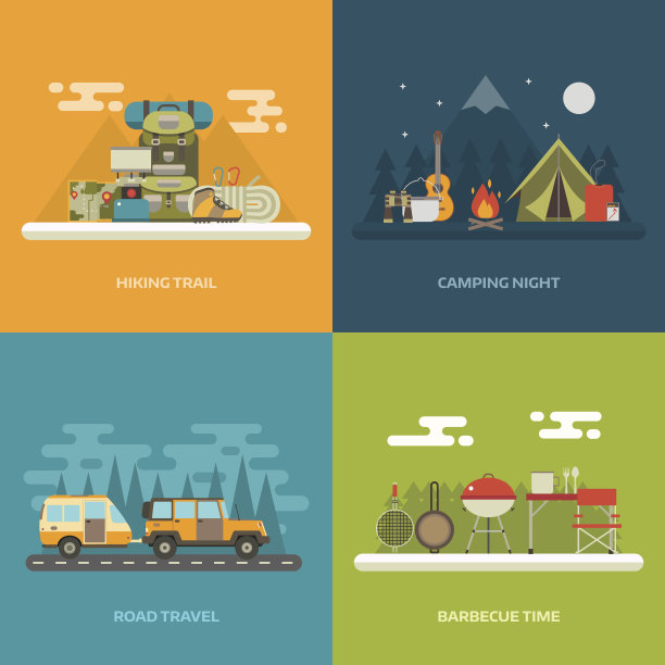 露营户外活动概念背景图片下载