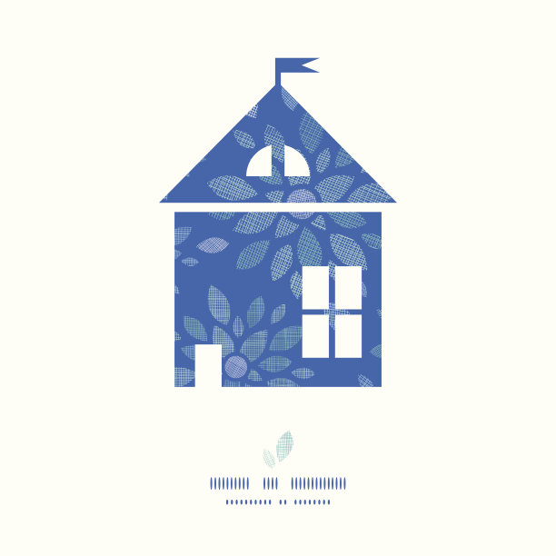 蓝色屋框纺织牡丹花无缝图案背景图片下载