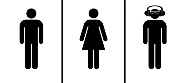 厕所标志-男人，女人，潮人图片下载