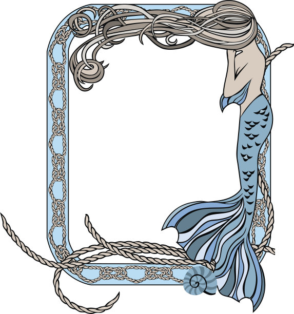 海框架与美人鱼和结图片下载