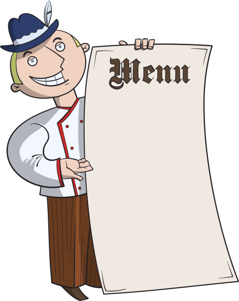 德国厨师拿着菜单图片下载