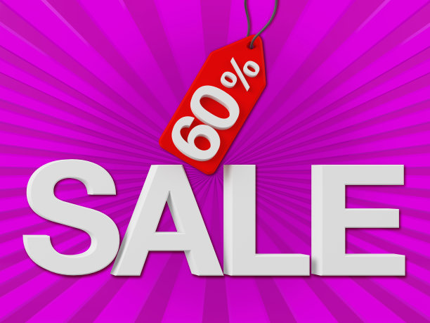 3d销售文本与百分之折扣图片下载