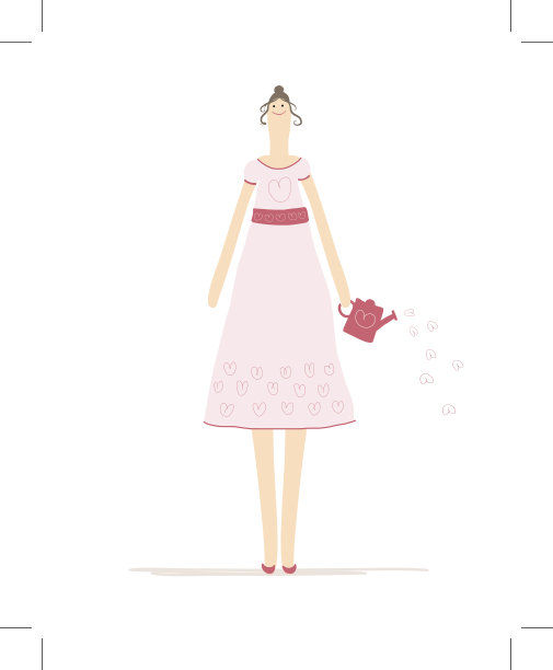 拿着喷壶的美女，为你的设计画个草图图片下载