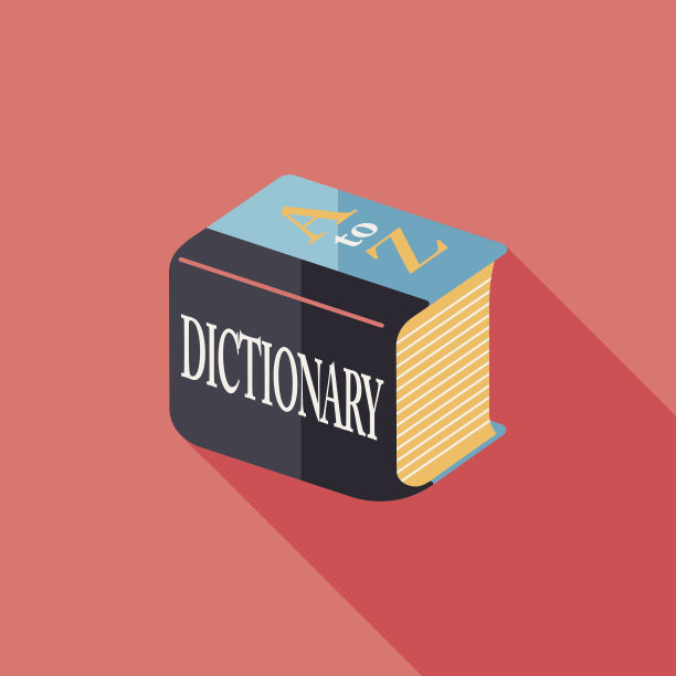 字典平面图标与长影子，eps10图片下载