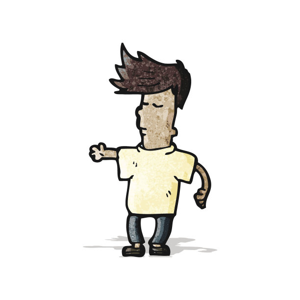 发型时尚的卡通男孩图片下载