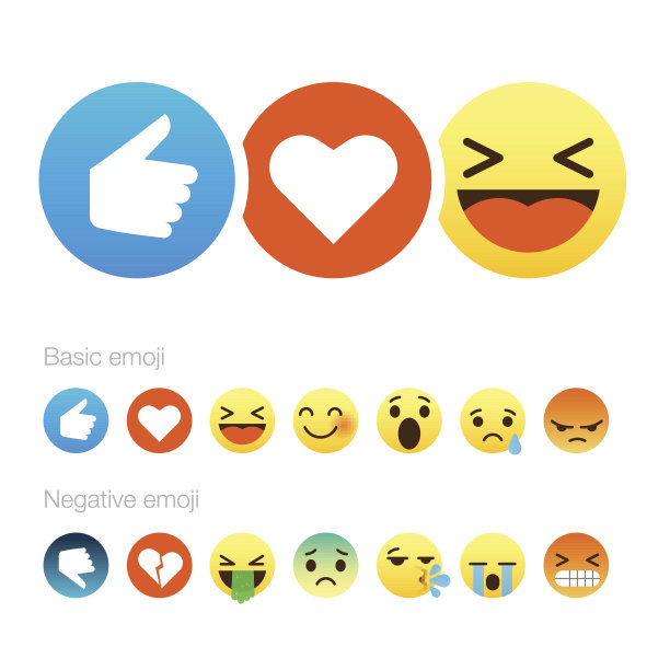 一套可爱的笑脸表情，平面设计素材图片