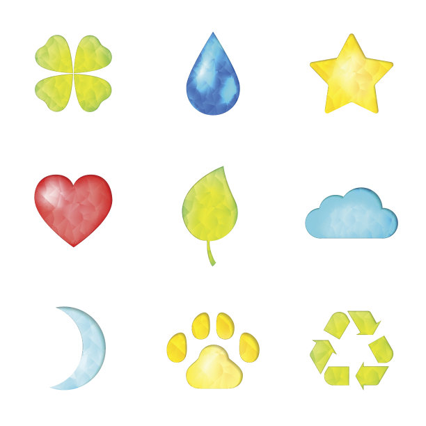 一组自然符号图标图片下载