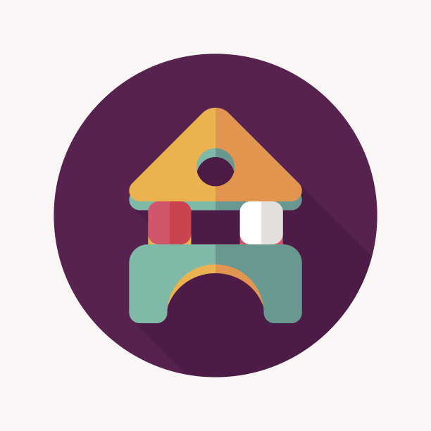 砖房平面图标与长影子图片下载