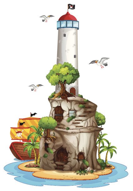 灯塔在岛图片下载