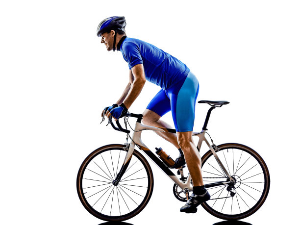 骑自行车的人骑自行车的道路剪影图片下载