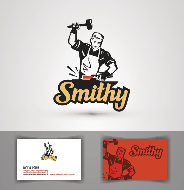 铁匠矢量标志。锻造或锻造图标图片下载