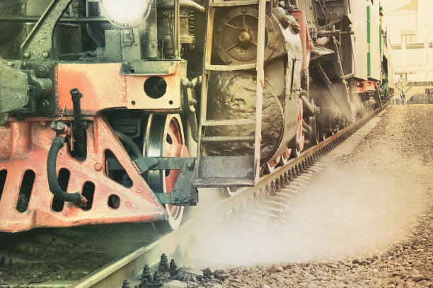 蒸汽机车机械部分。图片下载