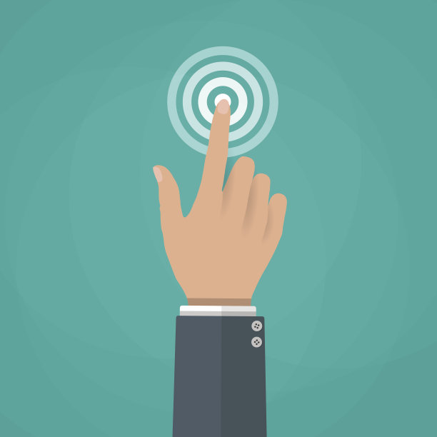 手触摸矢量插图。素材图片