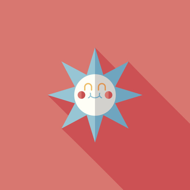 太阳平图标与长阴影图片下载