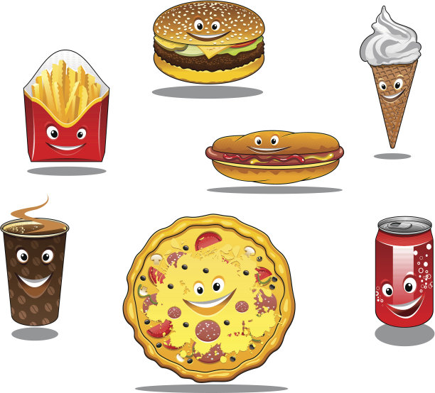 快餐和外卖食品的图标图片下载