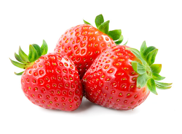 草莓孤立在白色背景。图片下载