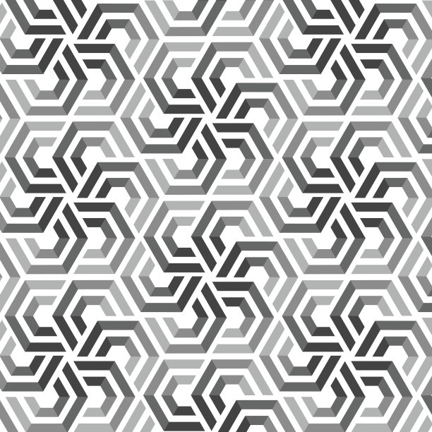 矢量无缝模式与六角形元素素材图片