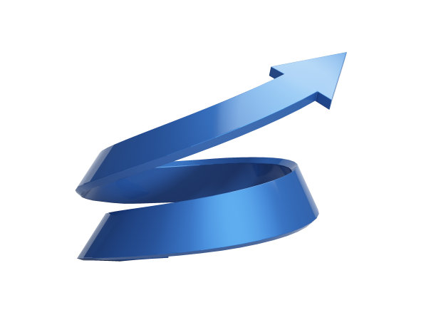 螺旋箭头上升的3d插图图片下载