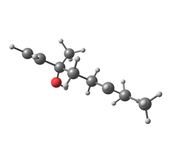 芳樟醇分子孤立在白色上图片下载