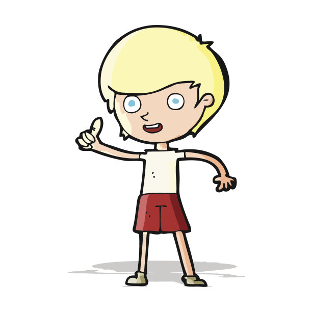 卡通男孩竖起大拇指图片下载