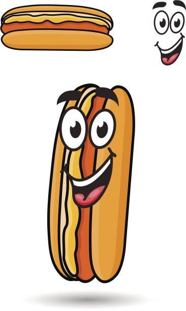 带着快乐傻笑的热狗图片下载