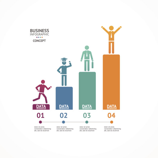 步步高升信息图表插画图片下载