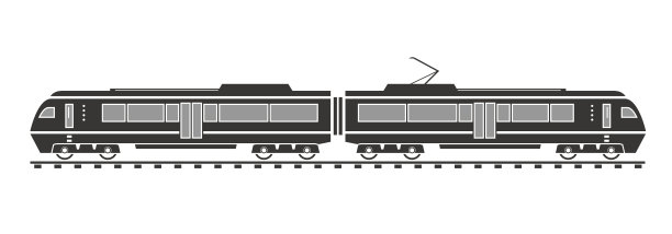 电动列车剪影图片下载