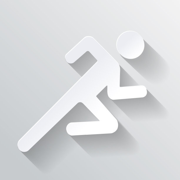 纸人跑步标志插图图片下载