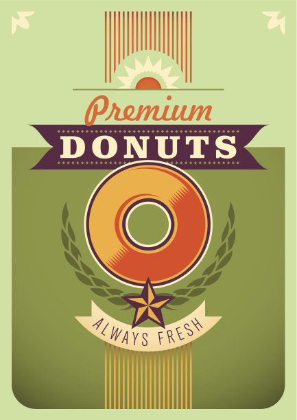 甜甜圈的海报设计。图片下载