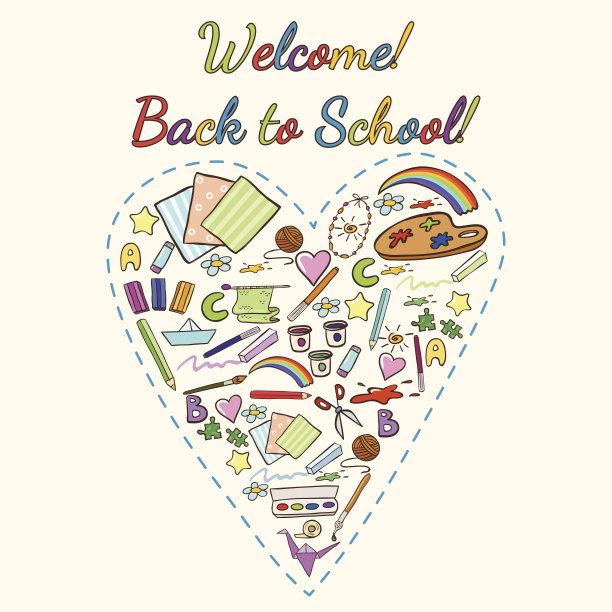 Vectot学校物品。回到学校。图片下载