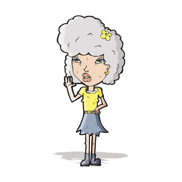 卡通女人挥舞着图片下载