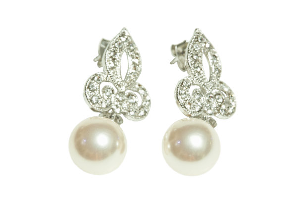珍珠钻石耳环图片下载