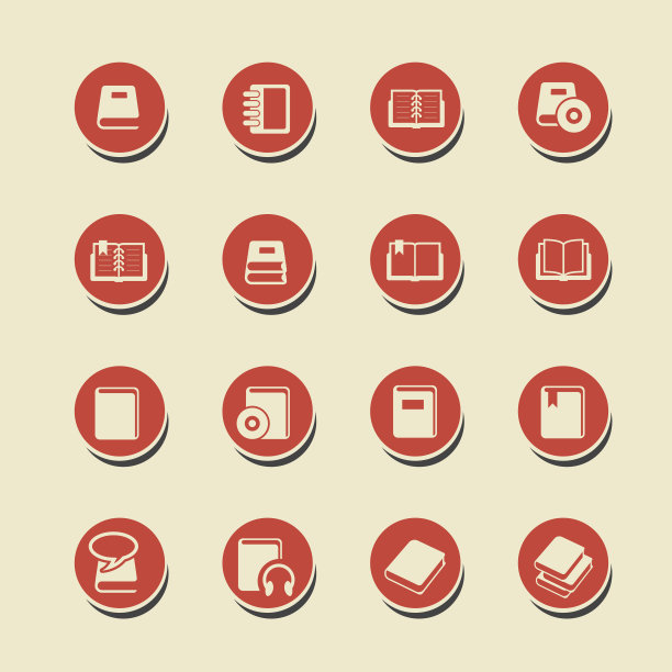 书图标圈背景阴影图片下载