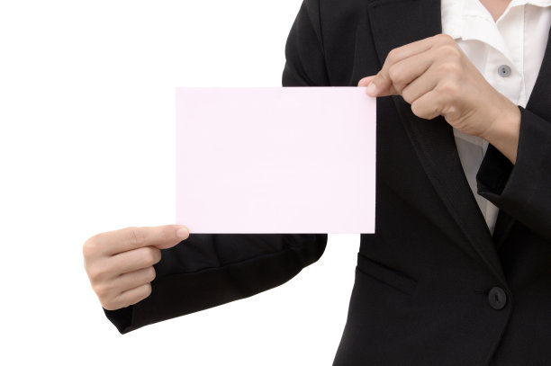 拿着一张白纸的女商人图片下载
