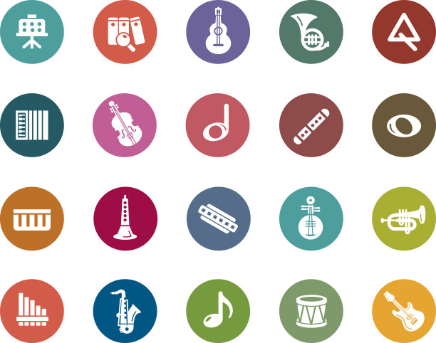 音乐彩色图标图片下载