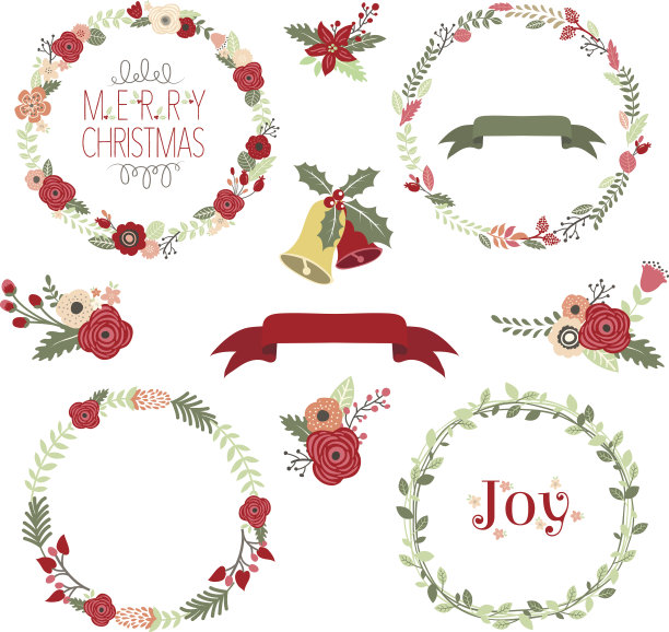 圣诞花环剪辑艺术-插图图片下载