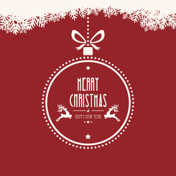 圣诞球快乐圣诞雪花背景图片下载