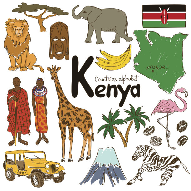 肯尼亚图标收藏图片下载