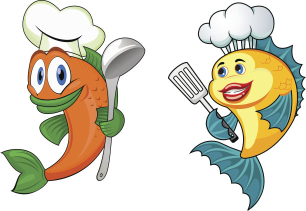 卡通厨师鱼角色图片下载