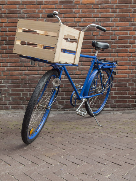 蓝色交付的自行车图片下载