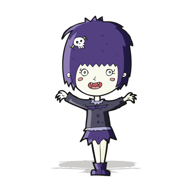 卡通快乐吸血鬼女孩图片下载