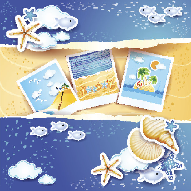 假日背景与纸张元素和照片图片下载