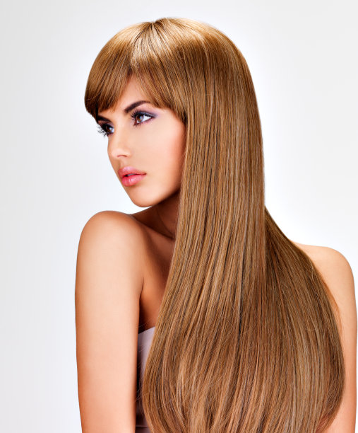 美丽的印度女人，棕色的长发图片下载