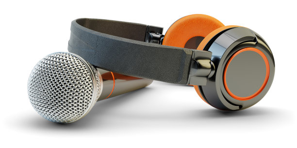 音乐工作室音频录制和直播的概念图片下载