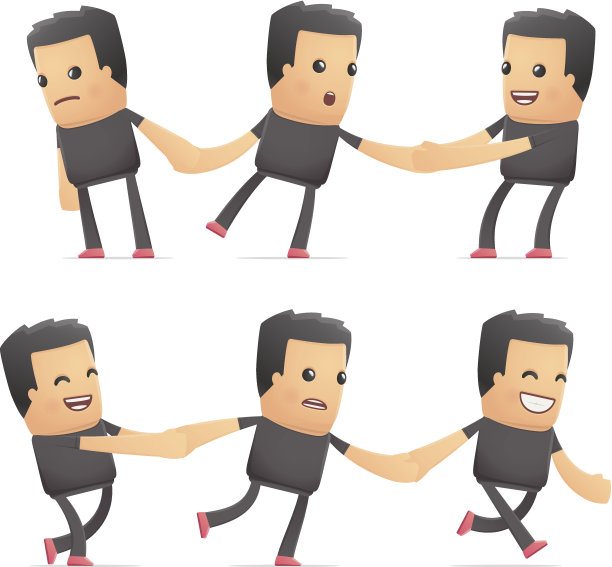 一组不同姿势的坏人角色图片下载