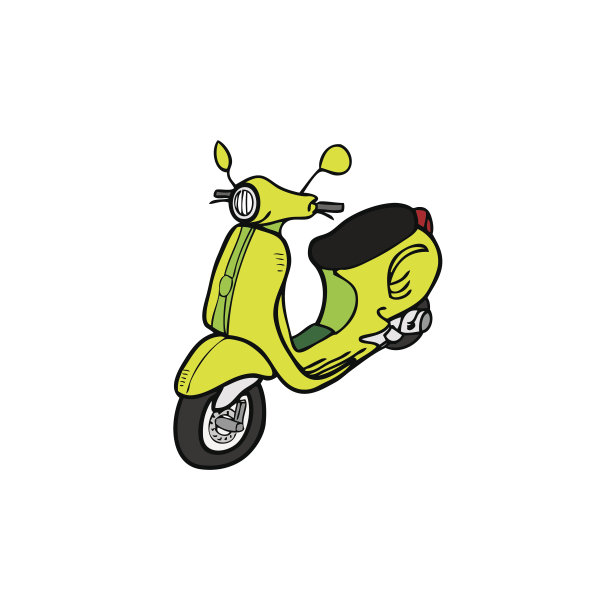 滑板车复古复古设计卡通图片下载