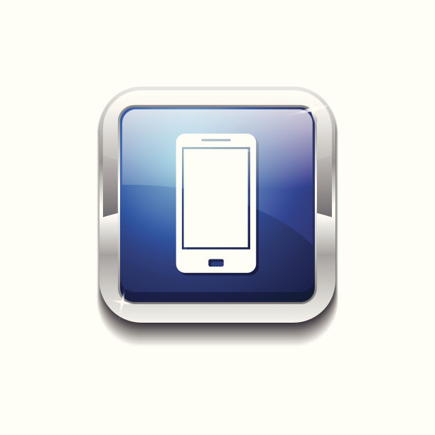 智能手机蓝色矢量图标按钮图片下载